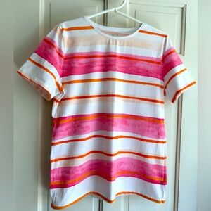 NWOT Talbot’s Striped Pink and Orange T-Shirt